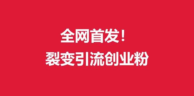 (全网首发)外面收费几千的裂变引流高质量创业粉-秋鱼网创