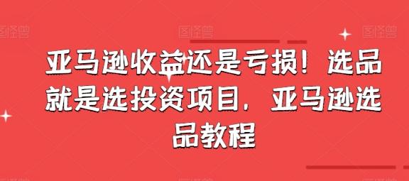 亚马逊收益还是亏损！选品就是选投资项目，亚马逊选品教程-秋鱼网创