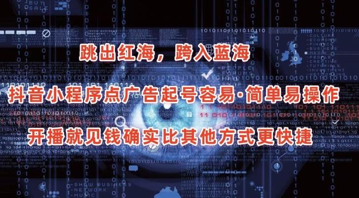 抖音小程序点广告项目，起号容易，简单易操作，开播就见有收益【揭秘】-秋鱼网创