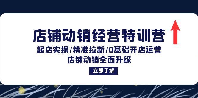 店铺动销经营特训营：起店实操/精准拉新/0基础开店运营/店铺动销全面升级-秋鱼网创