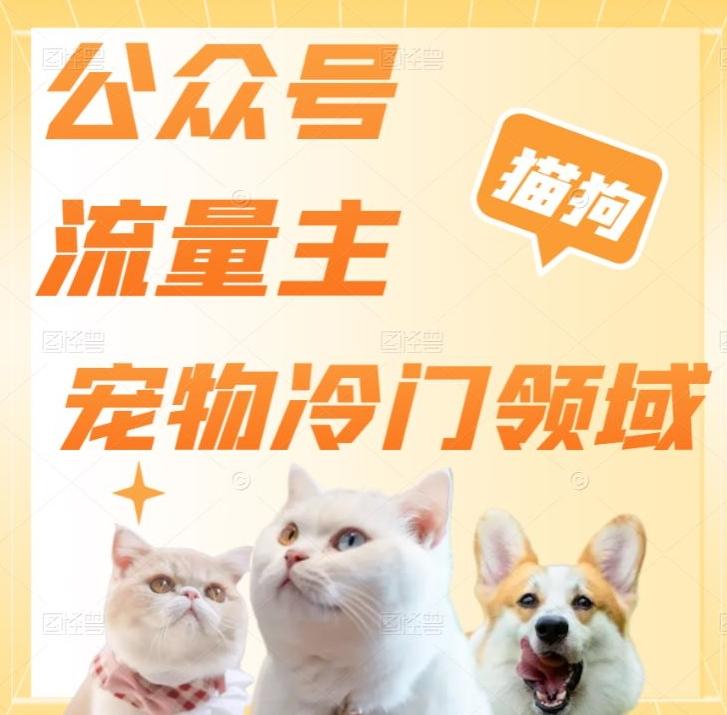 公众号流量主，萌宠冷门领域，单日收益2000+，简单暴力掘金，矩阵操作，无限放大收益！-秋鱼网创