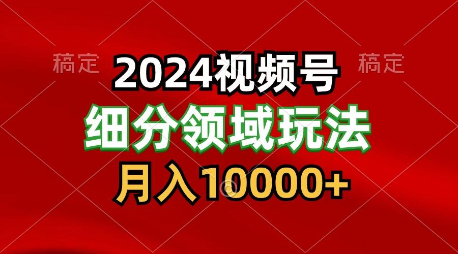 2024视频号分成计划细分领域玩法，每天5分钟，月入1W+-秋鱼网创