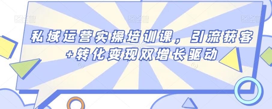 私域运营实操培训课，引流获客+转化变现双增长驱动-秋鱼网创