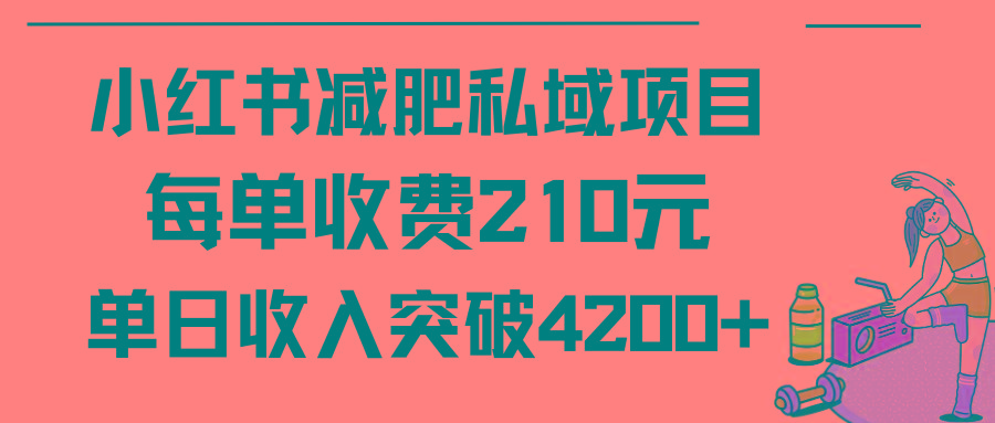 (9466期)小红书减肥私域项目每单收费210元单日成交20单，最高日入4200+-秋鱼网创
