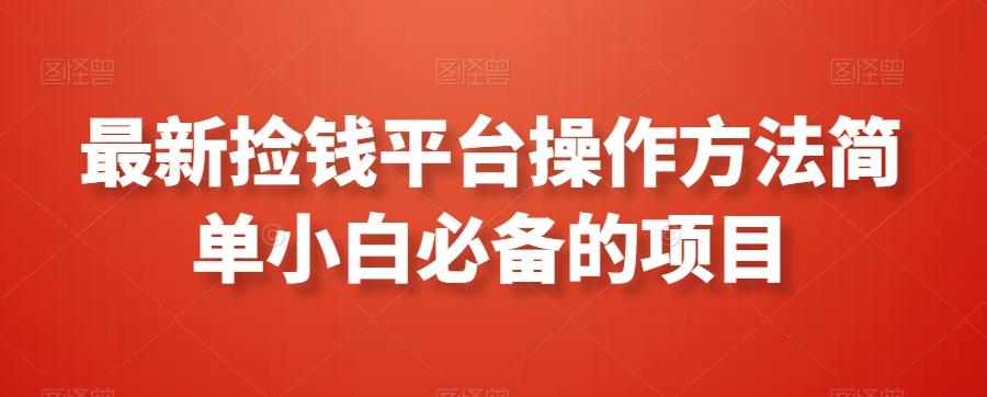 最新捡钱平台操作方法简单小白必备的项目-秋鱼网创