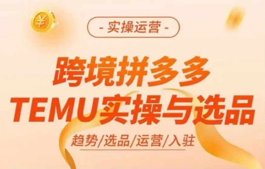 跨境拼多多TEMU实操与选品，多多temu跨境选品运营实操-秋鱼网创