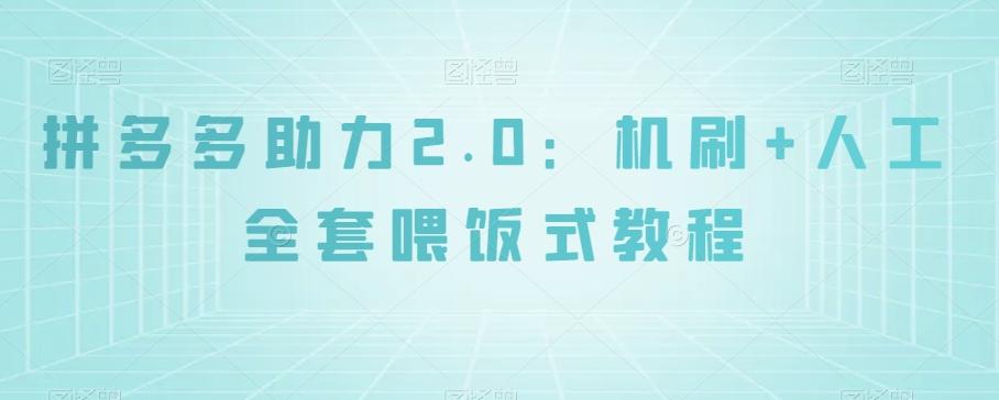 拼多多助力2.0：机刷+人工全套喂饭式教程【揭秘】-秋鱼网创