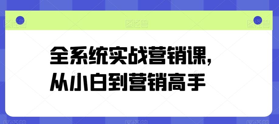 全系统实战营销课，从小白到营销高手-秋鱼网创