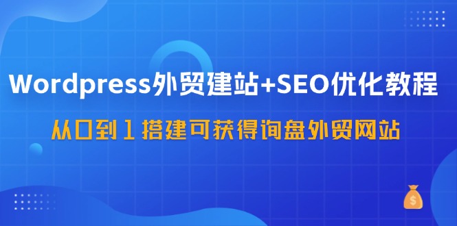 WordPress外贸建站+SEO优化教程，从0到1搭建可获得询盘外贸网站(57节课)-秋鱼网创