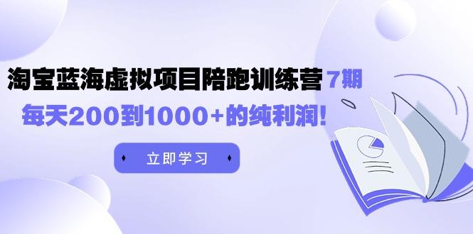 (9541期)黄岛主《淘宝蓝海虚拟项目陪跑训练营7期》每天200到1000+的纯利润-秋鱼网创