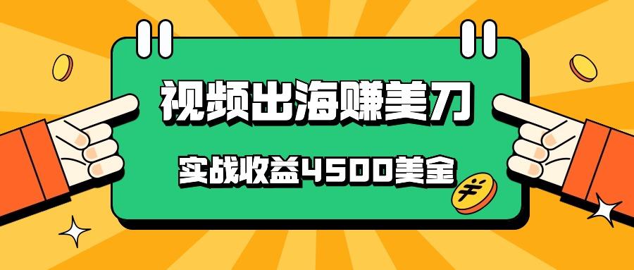 国内爆款视频出海赚美刀,实战收益4500美金,批量无脑搬运,无需经验直接上手-秋鱼网创