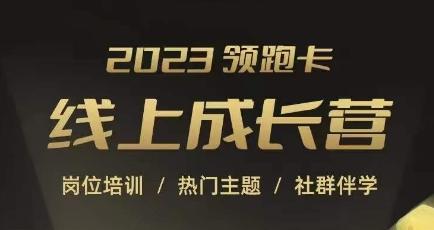 2023领跑卡线上成长营，淘宝运营各岗位培训，直通车、万相台、引力魔方、引流等，帮助突破成长瓶颈-秋鱼网创
