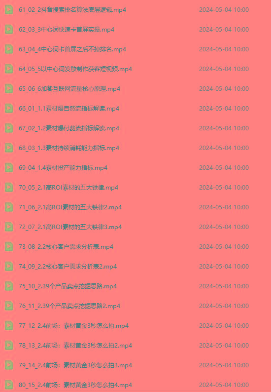 图片[4]-2024单品正价起号，直播素材投流选品：选品课+投流课+素材课+卡首屏/100节-秋鱼网创