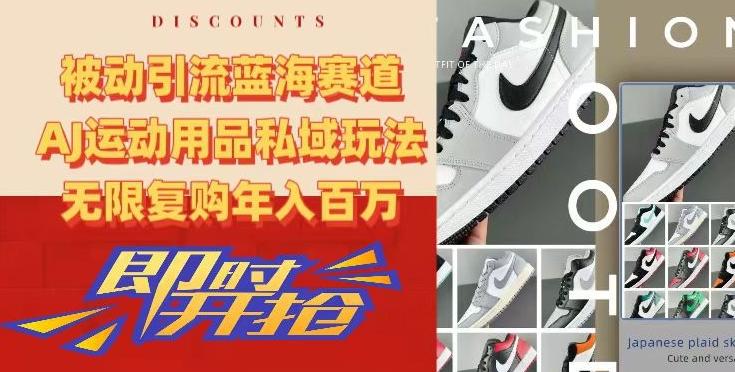 被动引流蓝海赛道，AJ运动用品私域玩法，无限复购年入百万【揭秘】-秋鱼网创
