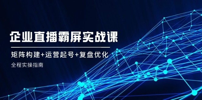 企业直播霸屏实战课：矩阵构建+运营起号+复盘优化，全程实操指南-秋鱼网创