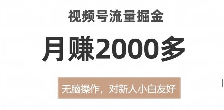 视频号流量掘金，无脑操作，对新人小白友好，月赚2000多【揭秘】-秋鱼网创