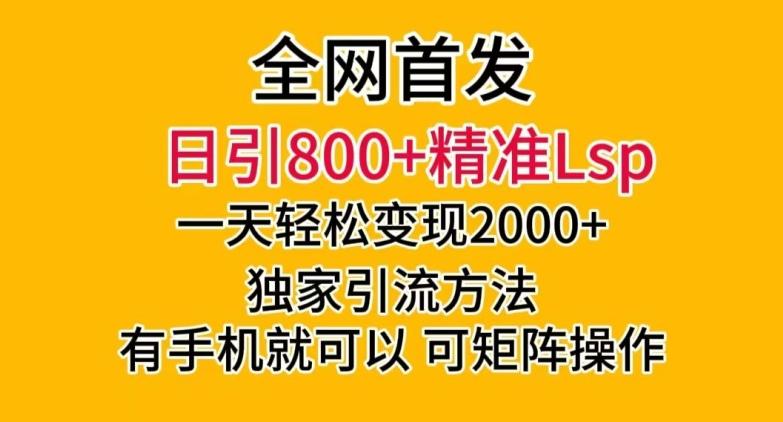 全网首发!日引800+精准老色批,一天变现2000+,独家引流方法,可矩阵操作【揭秘】