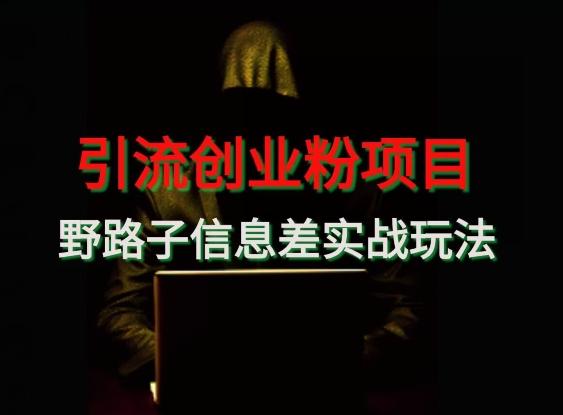 【引流创业粉】野路子信息差玩法实战教学-秋鱼网创