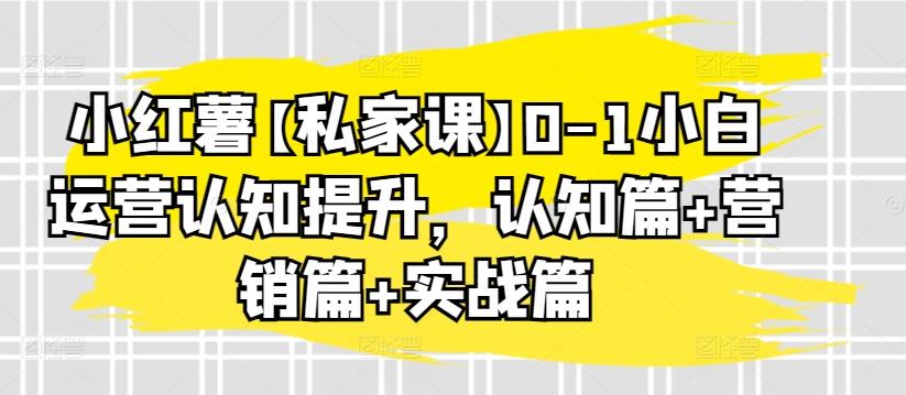 小红薯【私家课】0-1小白运营认知提升，认知篇+营销篇+实战篇-秋鱼网创