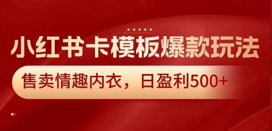 小红书卡模板爆款玩法，售卖情趣内衣，日盈利500+【揭秘】-秋鱼网创