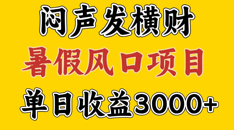 30天赚了7.5W 暑假风口项目，比较好学，2天左右上手-秋鱼网创