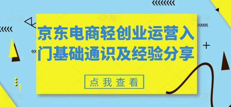 京东电商轻创业运营入门基础通识及经验分享-秋鱼网创