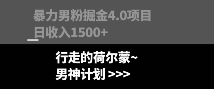 暴力男粉掘金4.0项目不违规不封号无脑复制单人操作日入1000+-秋鱼网创