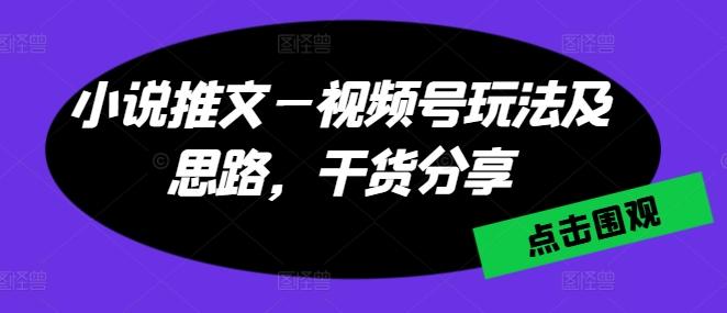 小说推文—视频号玩法及思路，干货分享-秋鱼网创