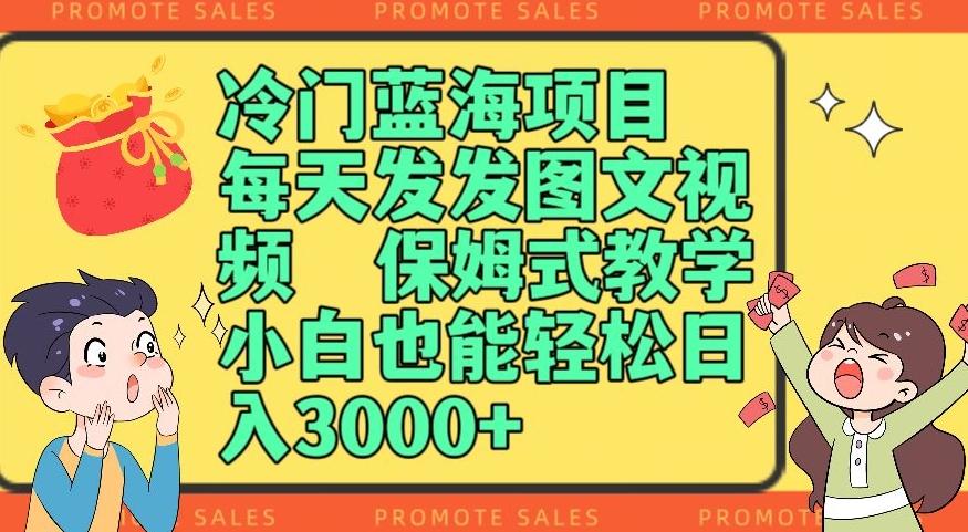 冷门蓝海项目，每天发发图文视频，保姆式教学，小白也能轻松日入3000+-秋鱼网创