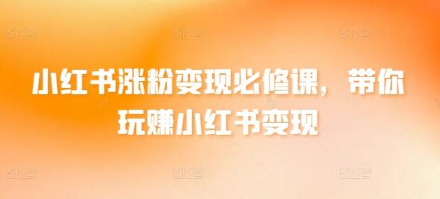 小红书涨粉变现必修课，带你玩赚小红书变现-秋鱼网创