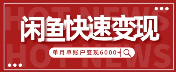【新手项目】小白快速在闲鱼单月单账号变现6000+的秘密-秋鱼网创