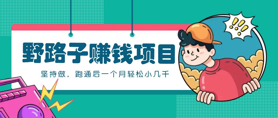 一个人就能操作的野路子赚钱项目,零成本零门槛坚持做,跑通后一个月小几千!-秋鱼网创
