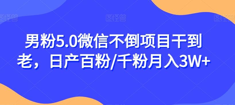 男粉5.0微信不倒项目干到老，日产百粉/千粉月入3W+【揭秘】-秋鱼网创