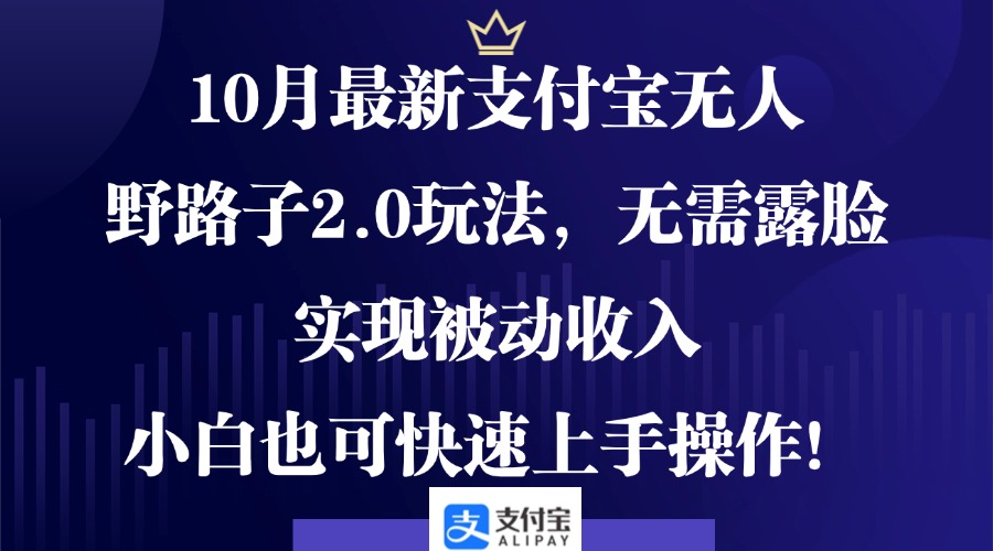 10月最新支付宝无人野路子2.0玩法，无需露脸，实现被动收入，小白也可…-秋鱼网创
