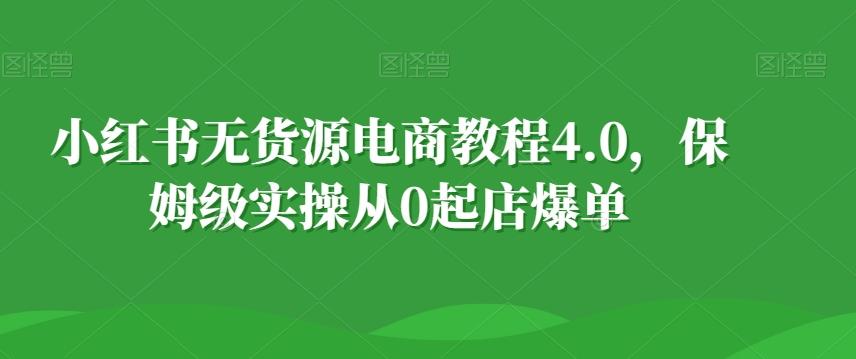 小红书无货源电商教程4.0，保姆级实操从0起店爆单【拆解】-秋鱼网创