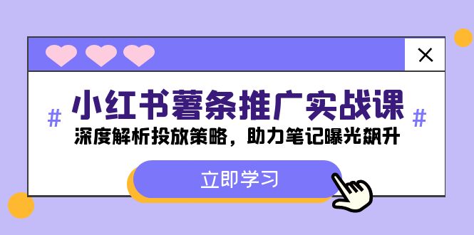 小红书-薯条推广实战课：深度解析投放策略，助力笔记曝光飙升-秋鱼网创