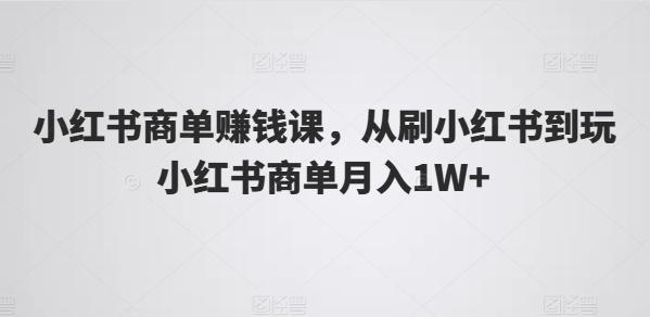 小红书商单赚钱课，从刷小红书到玩小红书商单月入1W+-秋鱼网创