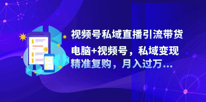 视频号私域直播引流带货：电脑+视频号，私域变现，精准复购，月入过万...-秋鱼网创