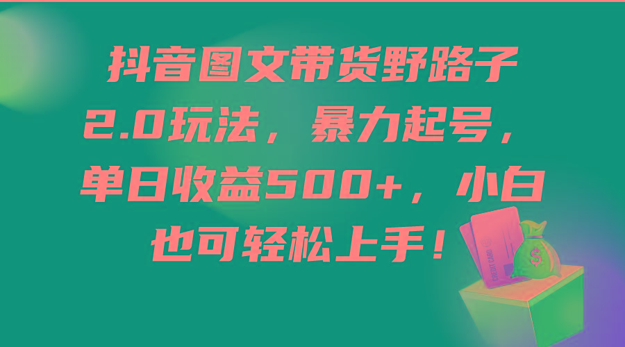 (9790期)抖音图文带货野路子2.0玩法，暴力起号，单日收益500+，小白也可轻松上手！-秋鱼网创
