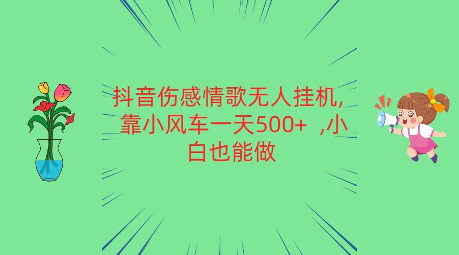 抖音伤感情歌无人挂机 靠小风车一天500+ 小白也能做-秋鱼网创