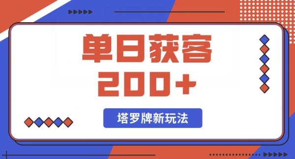 每日获客200+暴力塔罗牌玩法-秋鱼网创