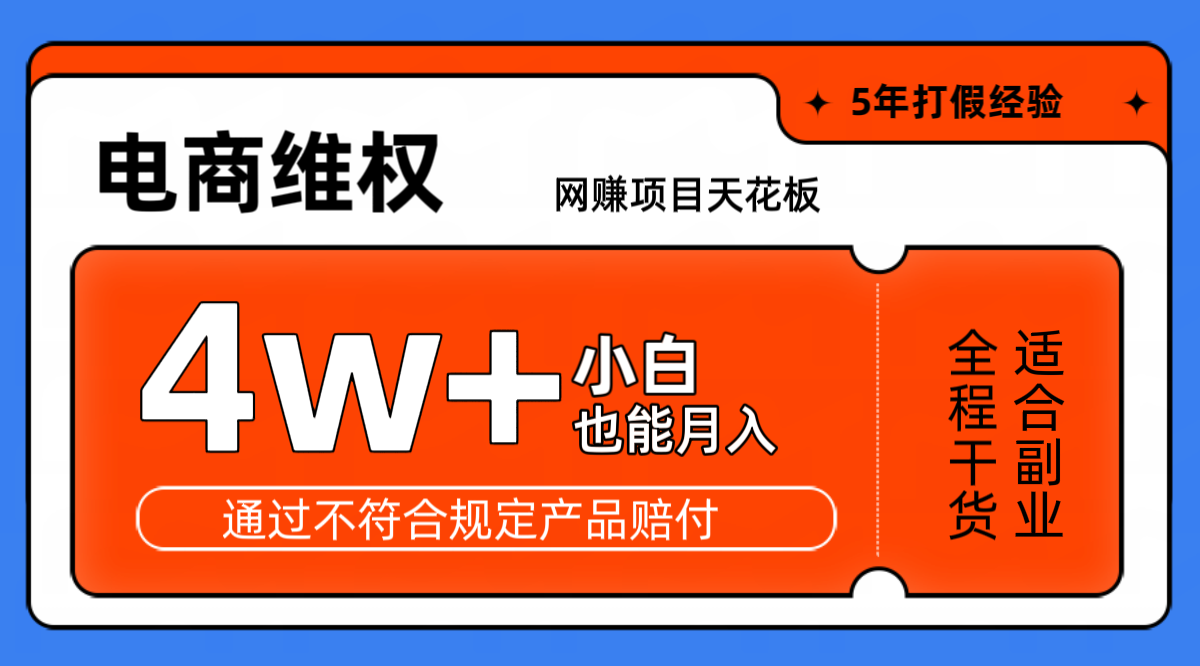 网赚项目天花板电商购物维权月收入稳定4w+独家玩法小白也能上手-秋鱼网创