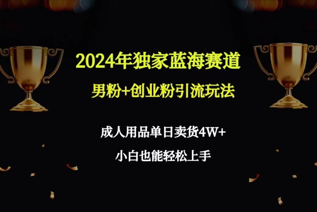 2024年独家蓝海赛道男粉+创业粉引流玩法，成人用品单日卖货4W+保姆教程-秋鱼网创