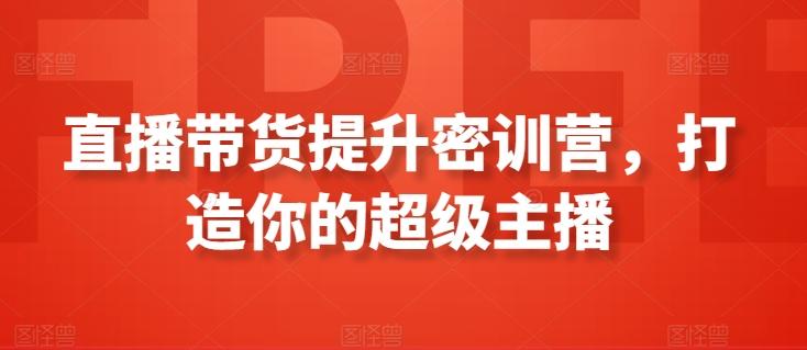 直播带货提升密训营，打造你的超级主播-秋鱼网创