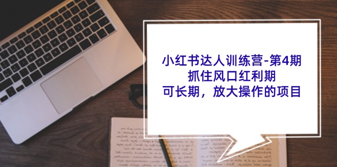 小红书达人训练营第4期:抓住风口红利期,可长期,放大操作的项目-秋鱼网创