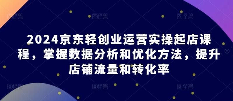 2024京东轻创业运营实操起店课程，掌握数据分析和优化方法，提升店铺流量和转化率-秋鱼网创