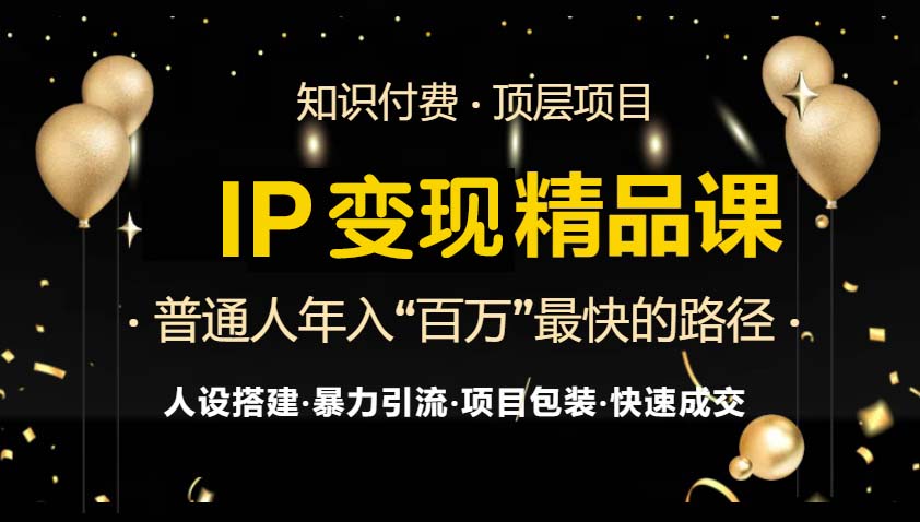 IP变现最新精品课程，知识付费全流程+最强引流术+小白避坑指南-秋鱼网创